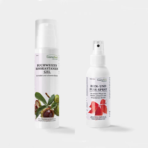 Bein- u. Venenspray + Buchweizen Rosskastanien Gel im Set